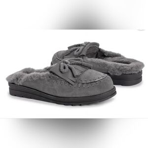 MUK LUKS Women's Ziggy Cozy Hollywood Mule 7 Indoor Outdoor Dark Gray